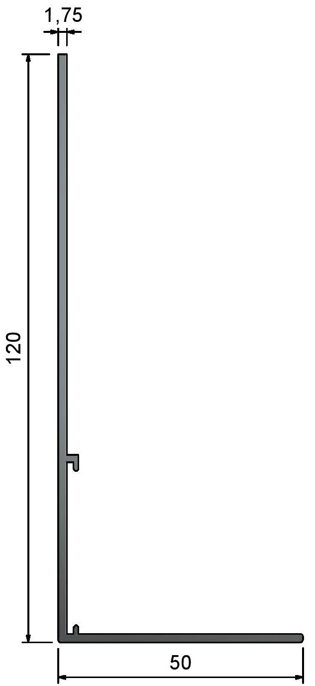 AG-50x120mm-Type Ceiling Perimeter Angle - BLACK Trims