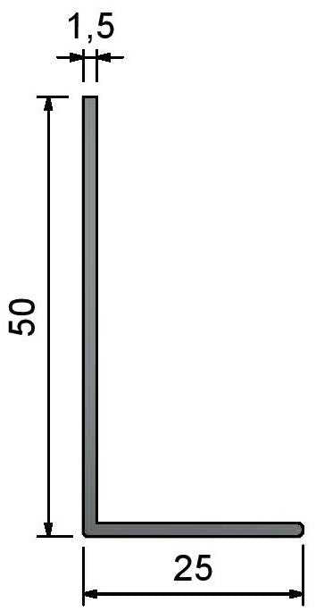 AG-50x25mm - Ceiling Perimeter Angle - RAW ALUMINIUM Trims