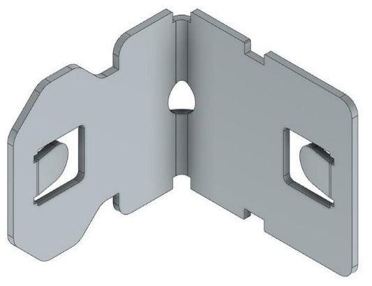 A 3D rendered image of a gray metal ceiling grid cleat used for suspended ceiling trims.