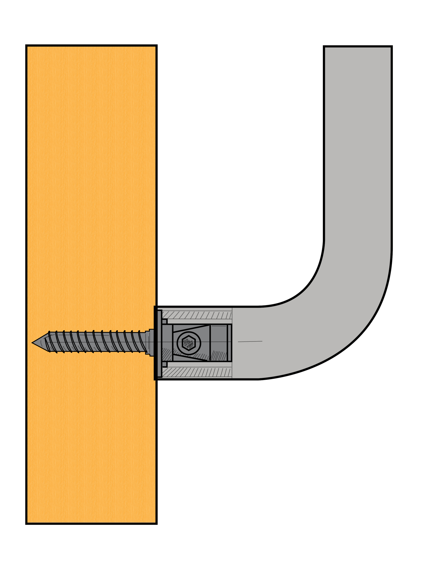 D-Bar Door Pull Handles - Secret Fix - SSS Grade 304