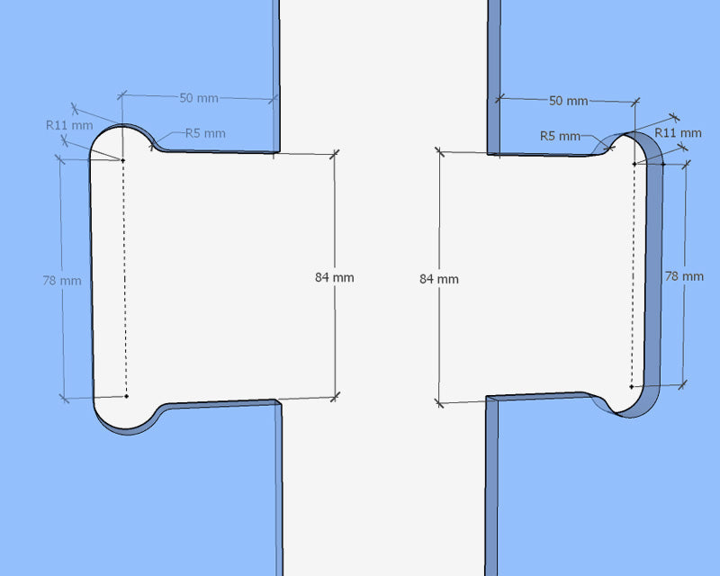 Biloba - 8015 Glass to Glass Door Hinges - Glass Cut Outs