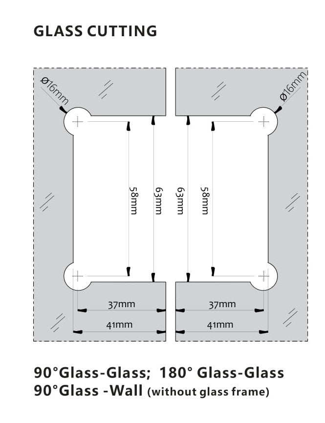 Shower Hinge Glass to Wall - Auto Close