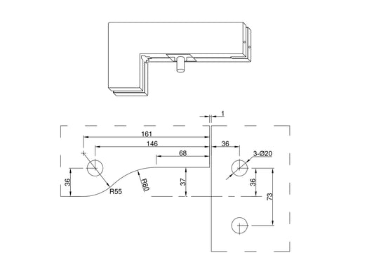 CPF104 - Over patch fitting with pin for top patch