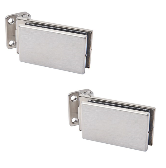 CR511_Pair Glass Door Side Hung Hinges SSS Finish