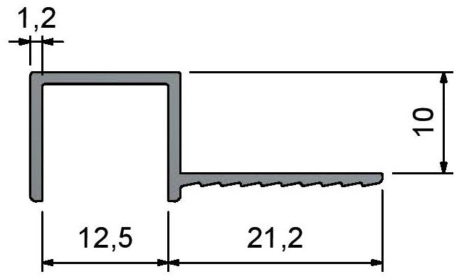 D-12 Door Frame Casing & Wall Reveal Channel Trims - 3000mm WHITE Dimensions