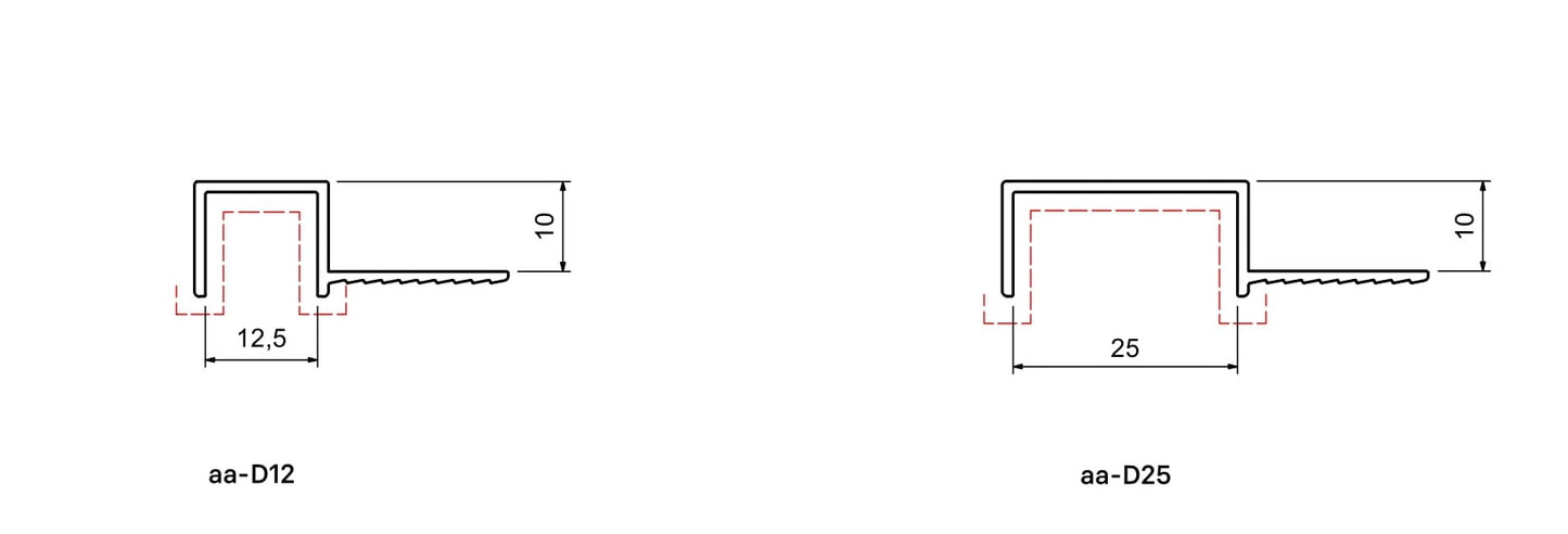 D-Type Door Casing Reveals - Dimensions