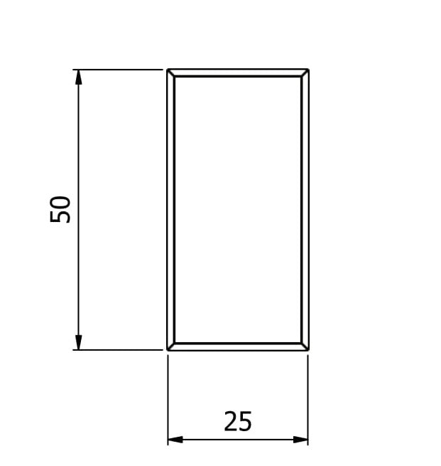 EC-50 50x25mm Glazing Channel Endcap