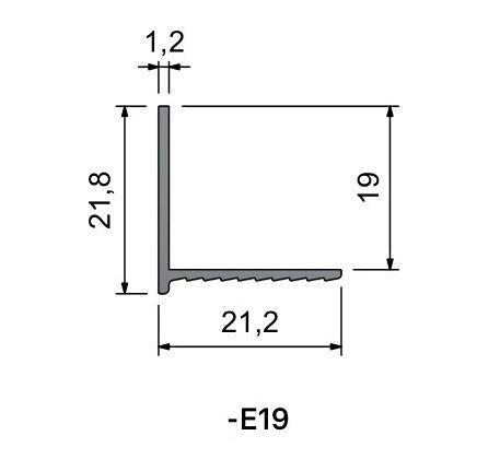 Edge Flexi Bead E19 Dimensions 3000mm RAL9010 - Prepunched