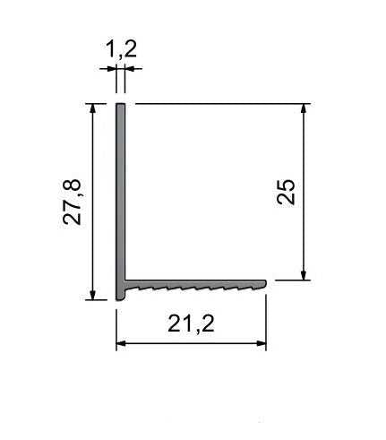 Edge Flexi Bead E25 Dimensions 3000mm RAL9010 - Prepunched