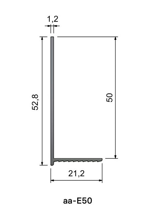 Edge Bead E50 Dims 3000mm RAL9010 - Prepunched