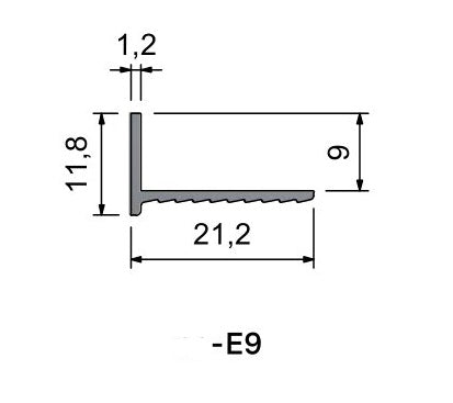 Edge Flexi Bead E9 Dimensions 3000mm RAL9010 - Prepunched