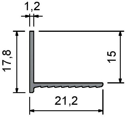 Edge Flexi Bead E15 Dimensions 3000mm RAL9010 - Prepunched