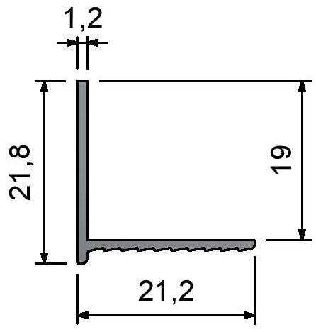 Edge Flexi Bead E19 Dimensions 3000mm RAL9010 - Prepunched