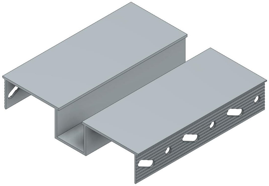 Flush Glazing Aluminium Drywall Channel - ECG100mm Wall