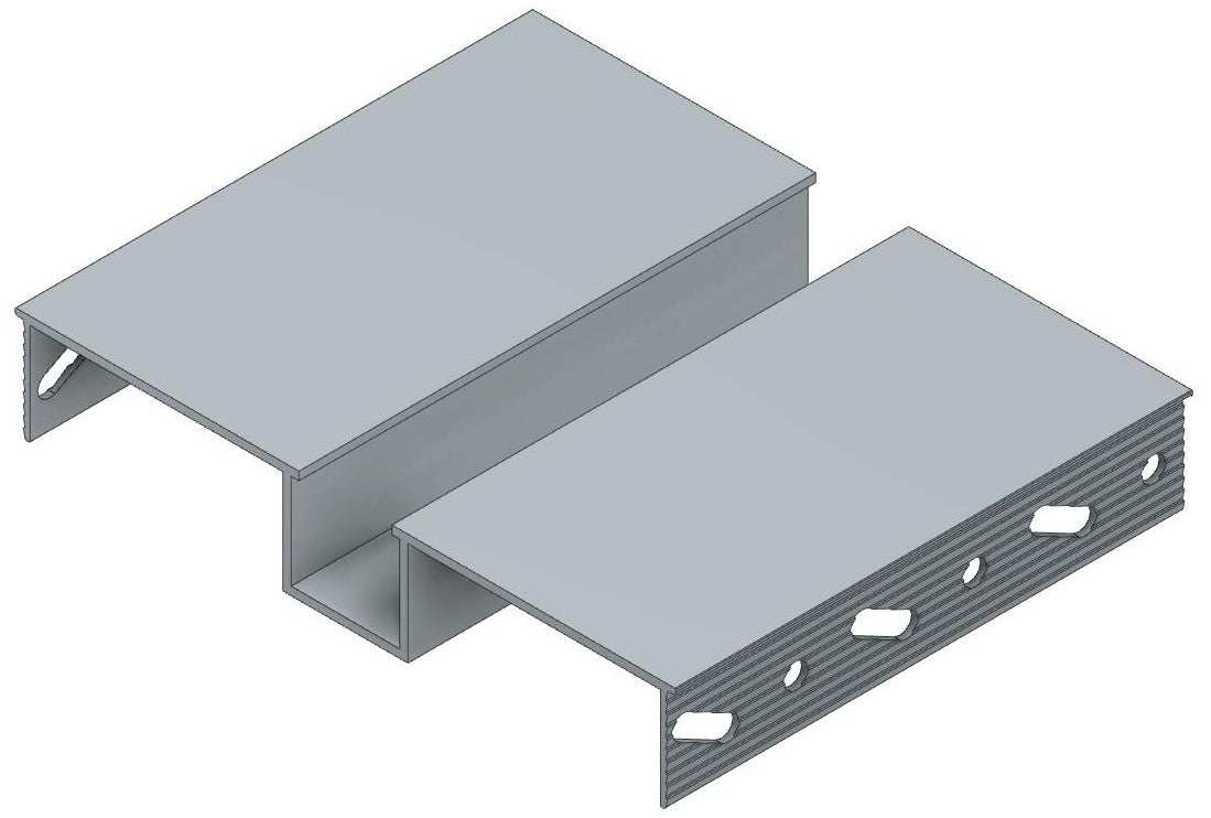 Flush Glazing Aluminium Drywall Channel - ECG122mm Wall