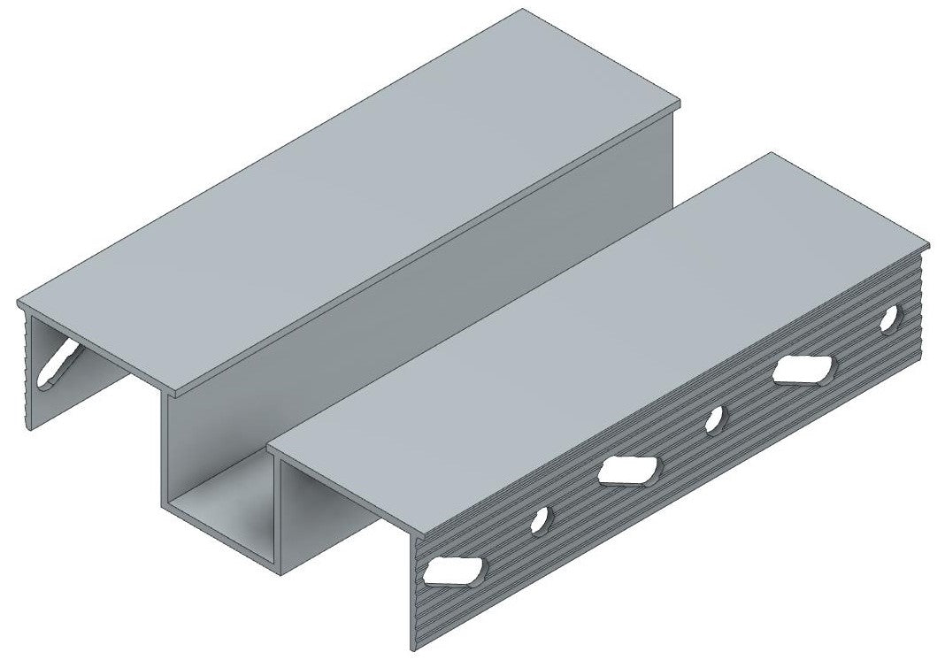 Flush Glazing Aluminium Drywall Channel - ECG75mm Wall