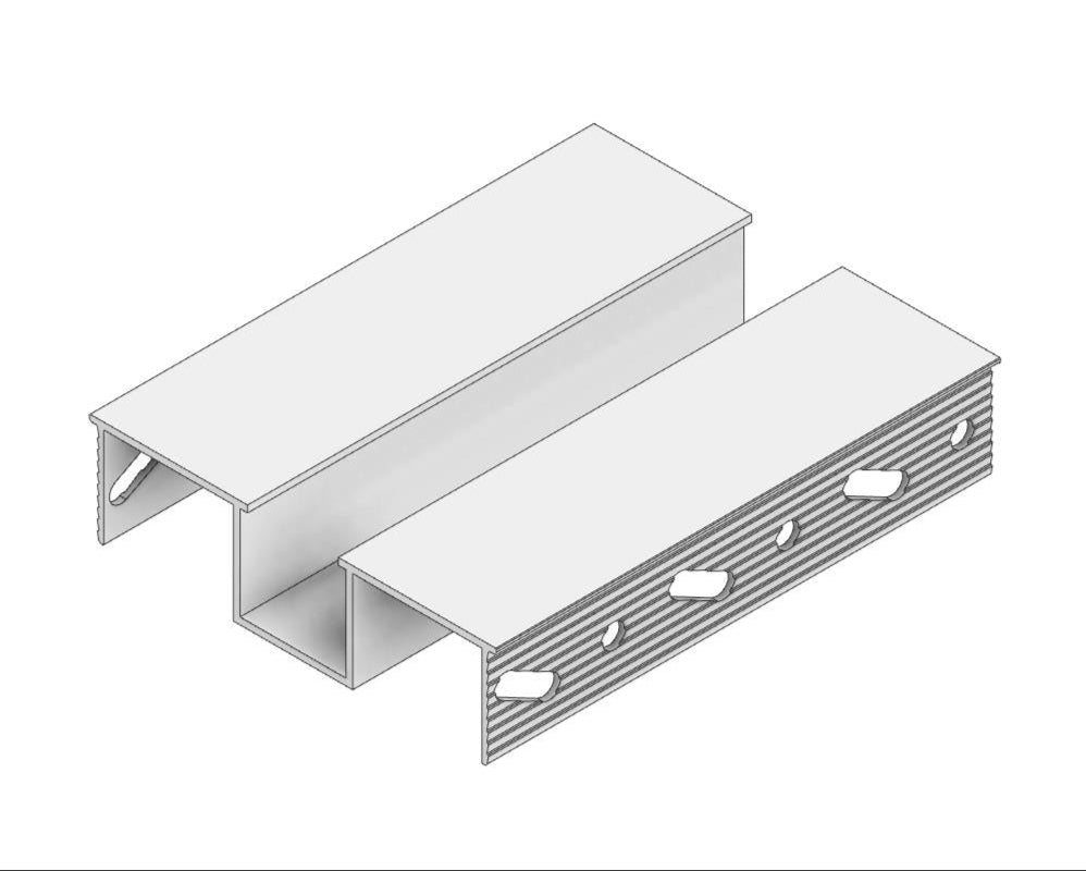 Flush Glazing Aluminium Drywall Channel - RAL9010 - 3000mm