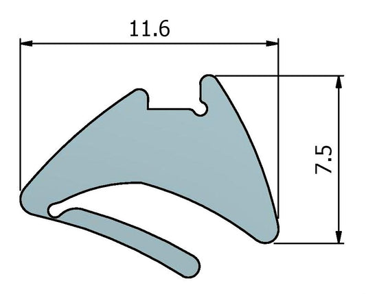 GL0-G10mm Crystal Tear Off Wedge Gasket Dimensions