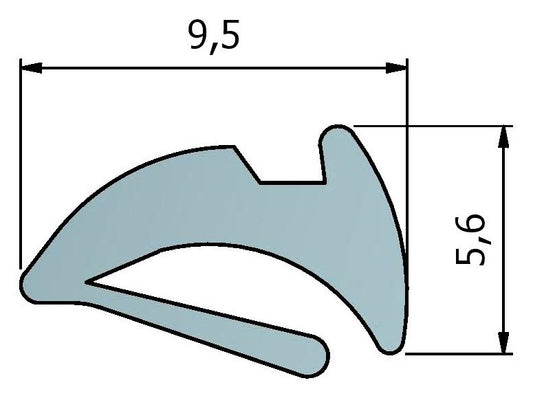 GL0-G12mm Crystal Tear Off Wedge Gasket Dimensions