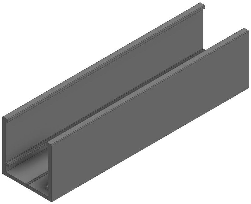 GL01 25mm x 25mm Aluminium U Channel 3000mm Anthracite Grey