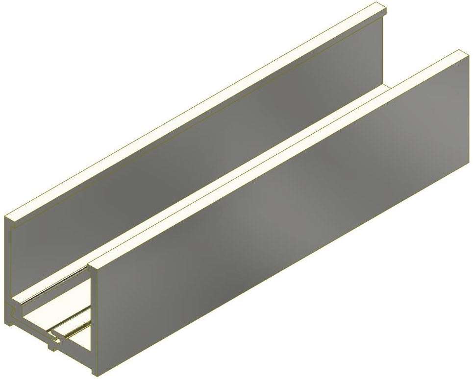 Glazing aluminium U Channels - Two-Part Chair / Bead 25x25x3m PARTITIONS LTD