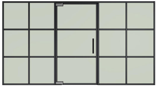 Glazing Flat Bars 30mm - Crittal-Styling - Example Glass Screen Drawing