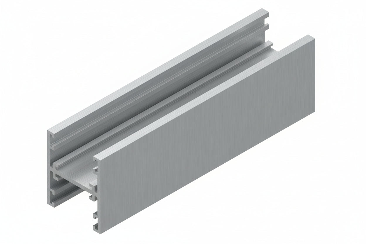 Glazing Glass Channels H Post - 30x25x3m RAW ALUMINIUM - PARTITIONS LTD
