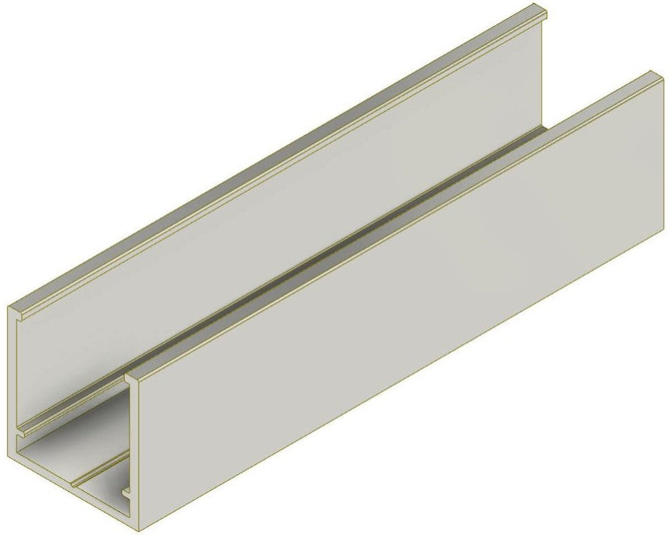 Glazing U Channel - 25mm x 25mm - Silver