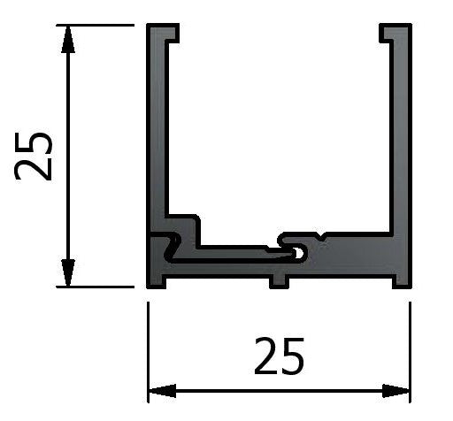 Glazing U Channel - Two-Part 25 x 25mm - PARTITIONS LTD