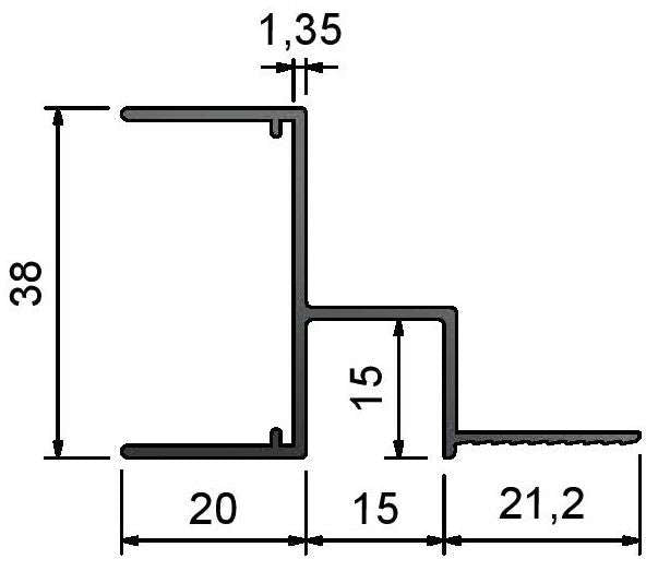 JT15-Type Suspended Ceiling Junction 15mm Shadow Gap Trims PARTITIONS LTD