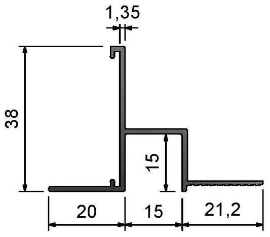 JTA15 Type Suspended Ceiling Junction 15mm Shadow Gap Trims PARTITIONS LTD