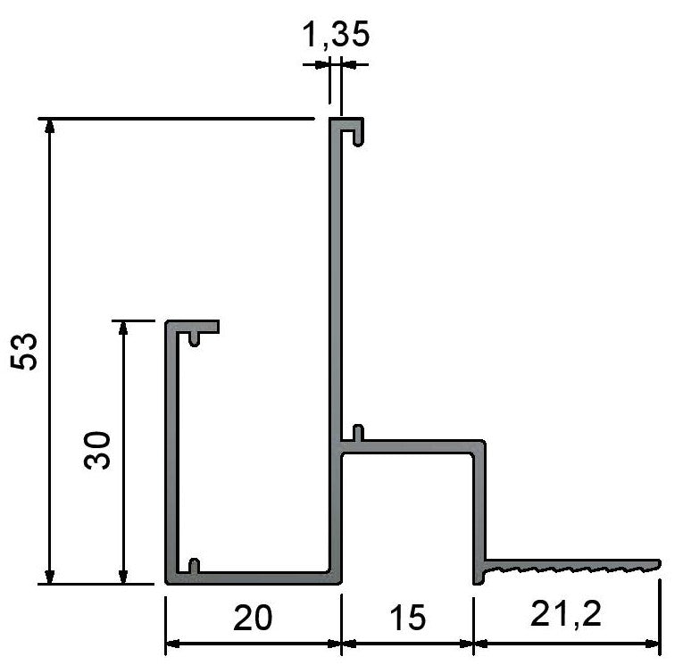 JTFM15-30 Ceiling Trims Section - Diemsnions