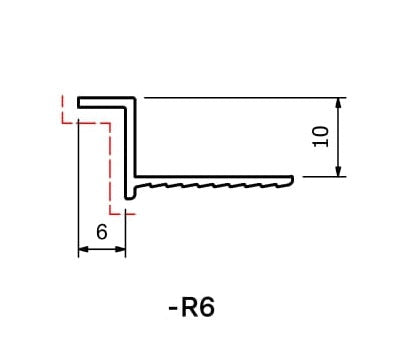 R-6 Shadow Gap Reveal Trims Dimensions - 3000mm pre-punched