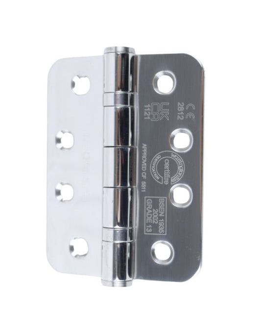 Radius Door Butt Hinge 102 x 75 x 3mm Polished