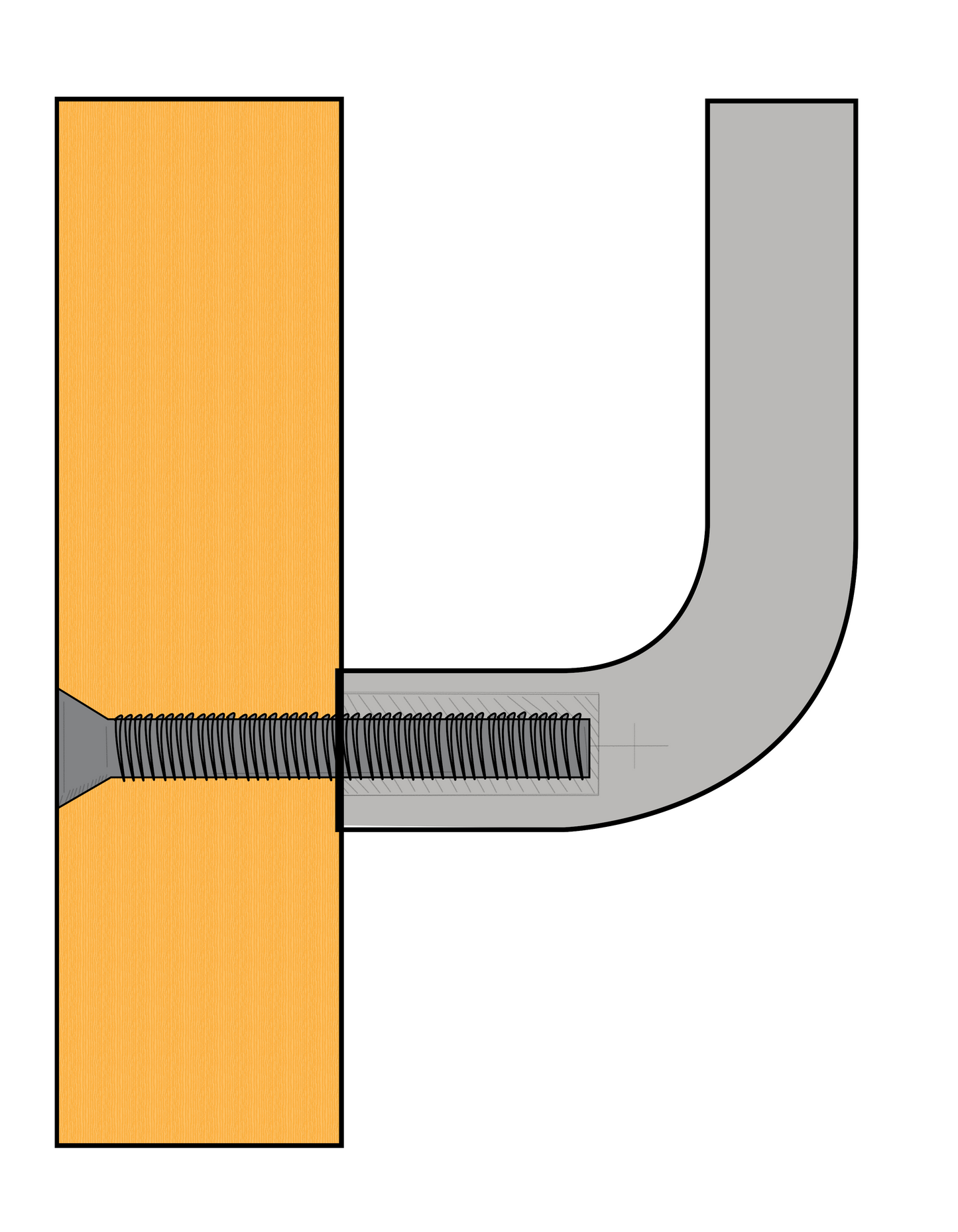 D-Bar Mitred Door Pull Handles 25mm Bolt Fix ( SSS ) Grade 304