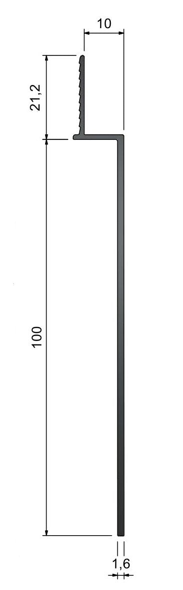 ST-100 Recessed Skirting - RAL9010 White - 3000mm Pre-punched