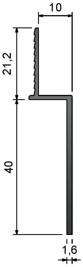 ST40-Type Recessed 40mm Shadow Gap Skirting Reveal Trim Trims
