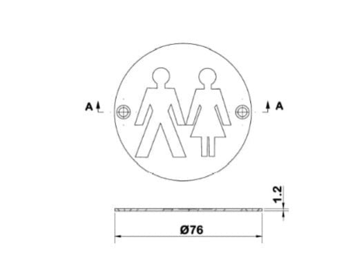 Stainless steel door sign dimensions