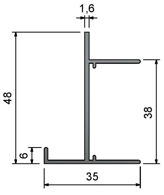 UC35-Type Bulkhead Ceiling Up Stand Trim - Dimensions