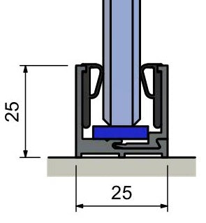 Glazing Partition 2 Part U Channel 