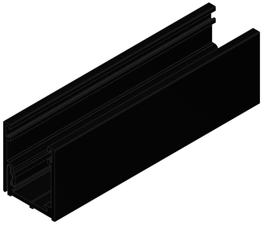 30mm x 25mm Base  / Wall 2part  Glazing Track - RAL9005 - Black