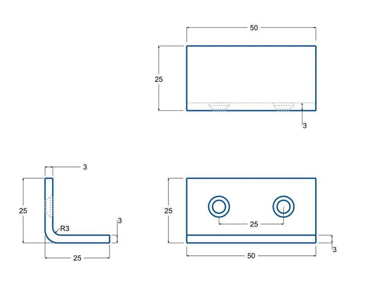 Angle Door Stop 25 x 50mm 