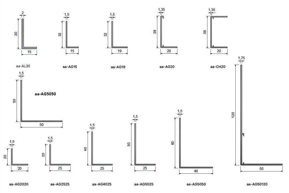 AG-Type Ceiling Perimeter Angle Trims 