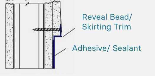 ST100-Type Recessed 100mm Shadow Gap Skirting Reveal Trims 
