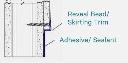 ST100-Type Recessed 100mm Shadow Gap Skirting Reveal Trims 