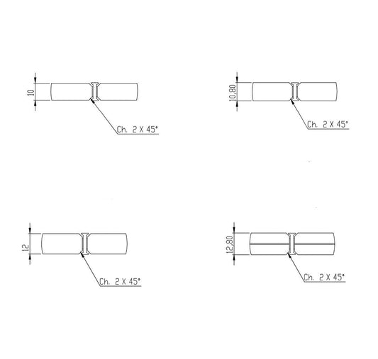 Glass to Glass Joint "I" - 12 to 12.8mm Glass Thickness 