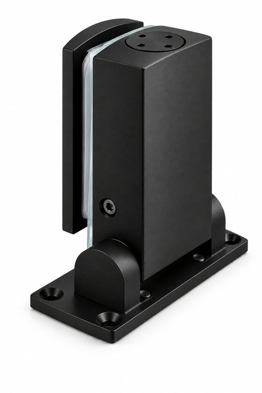8060BLKx1 Biloba Hydraulic 8060 Glass Door Hinge - BLACK