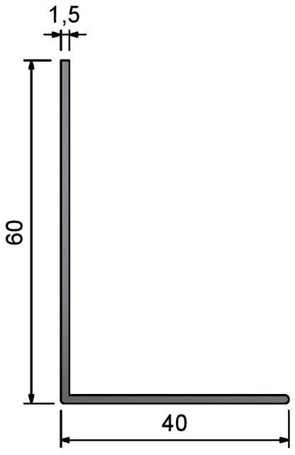 AG-60x40mm - Ceiling Perimeter Angle Trims PARTITIONS LTD