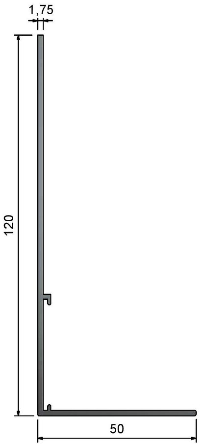 AG12050 Angle dimensions - Partitions ltd