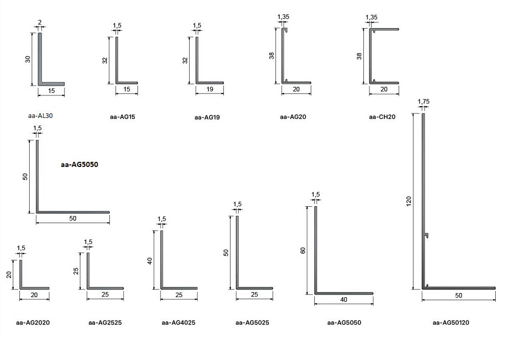 AG-Type Ceiling Perimeter Angle Trims